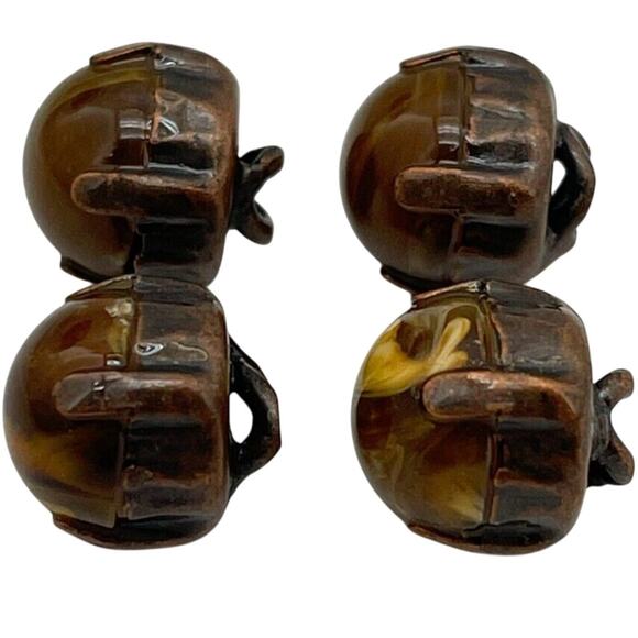 Lot of 4 Brown Marble Sewing Buttons Decorative Garment Clothing Craft Button - Picture 1 of 5